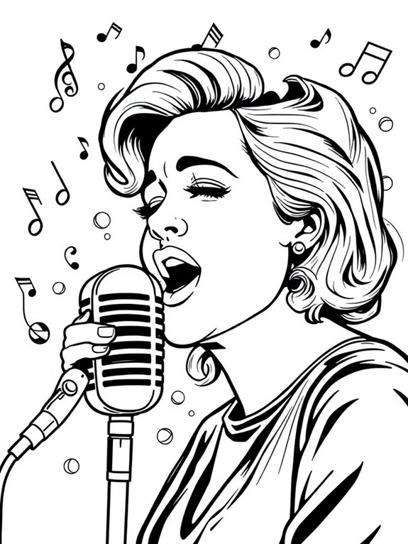 adele coloring page illustration