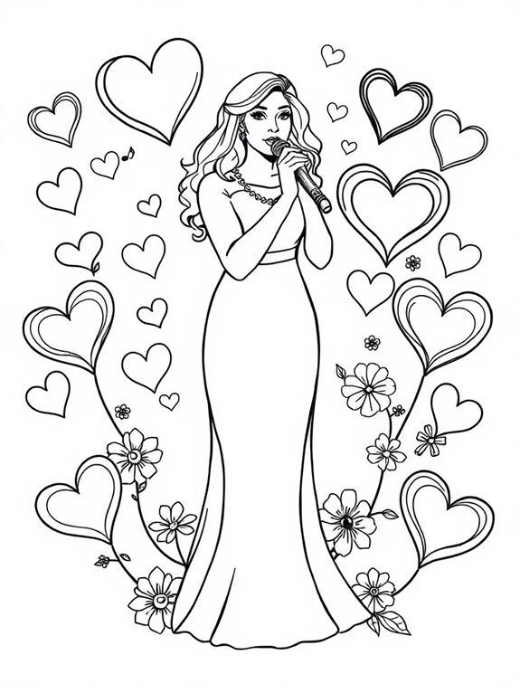 adele heart shapes coloring page