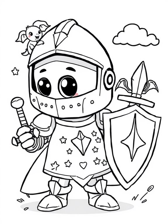 adorable armored knight illustration