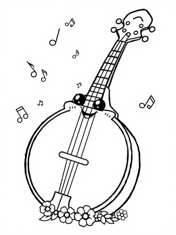 adorable banjo coloring page