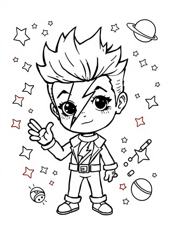 adorable bowie cartoon art