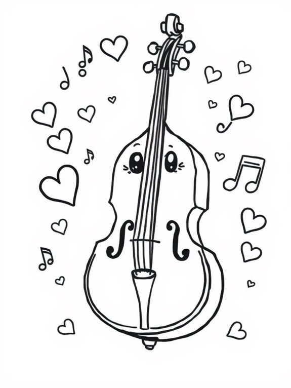 adorable cello coloring page