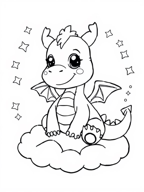 adorable dragon coloring activity