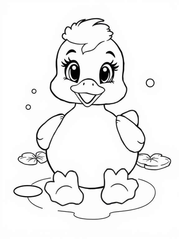 adorable duck coloring page