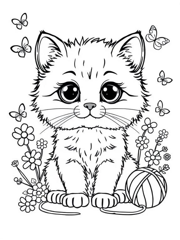 adorable feline coloring activity