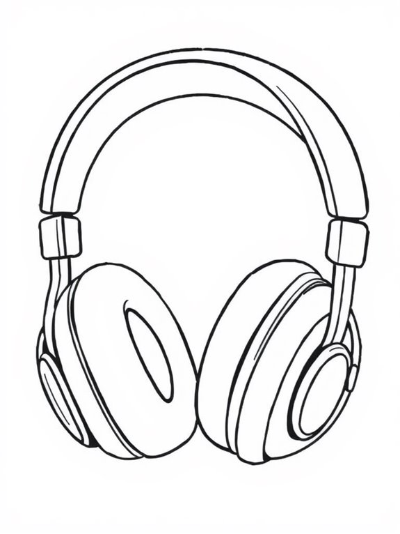 adorable headphone coloring page