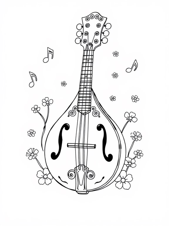 adorable mandolin coloring page