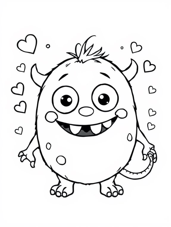 adorable monster coloring activity