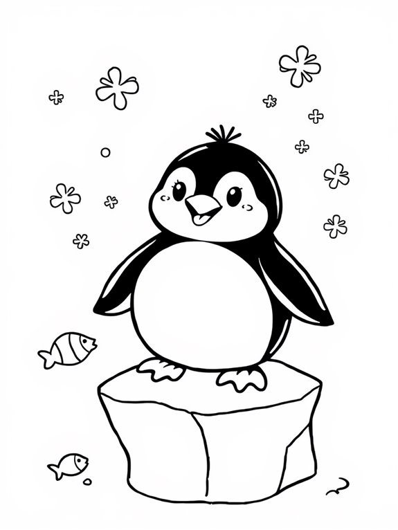 adorable penguin coloring activity