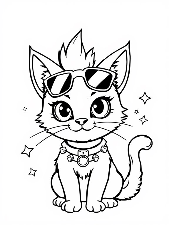 adorable punk cat design