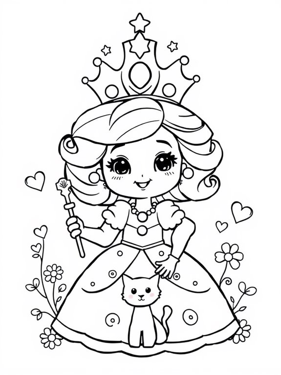 adorable queen coloring page