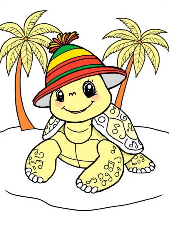 adorable reggae turtle design