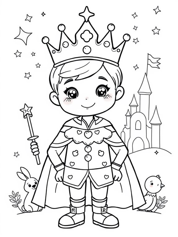 adorable royal coloring page