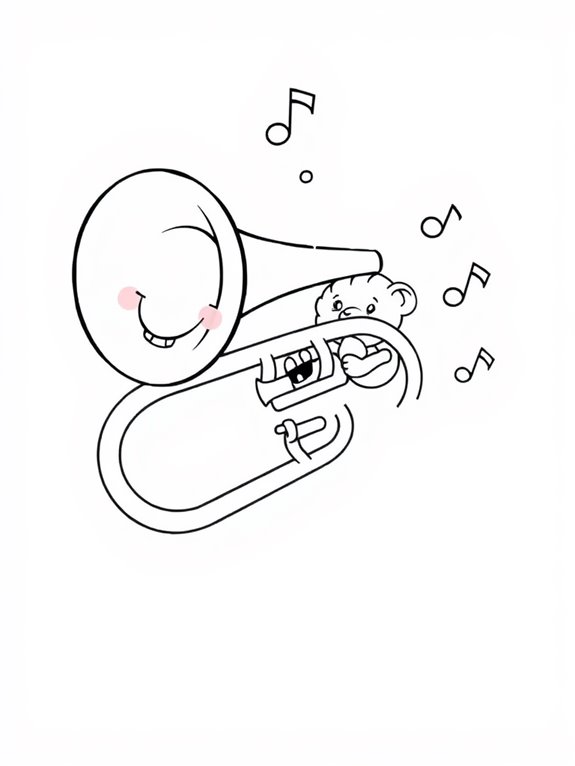 adorable trombone coloring activity