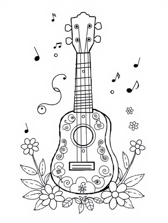 adorable ukulele coloring activity