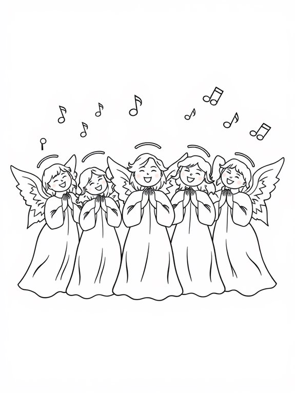 angel choir coloring page