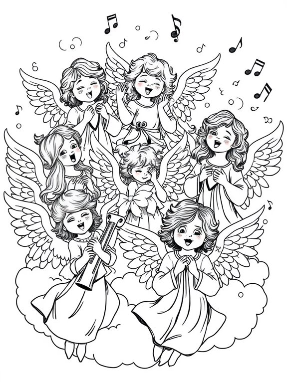 angelic choir coloring page