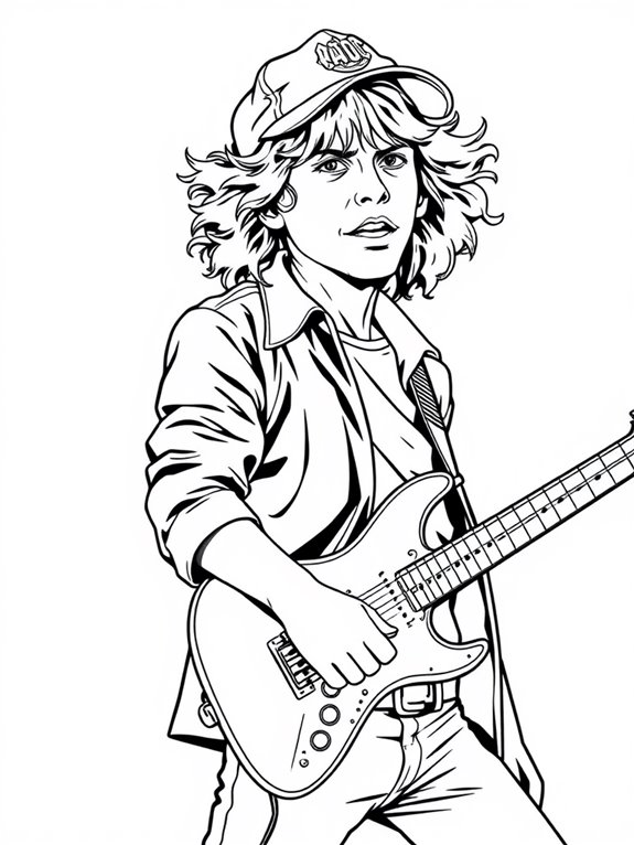 angus young coloring page