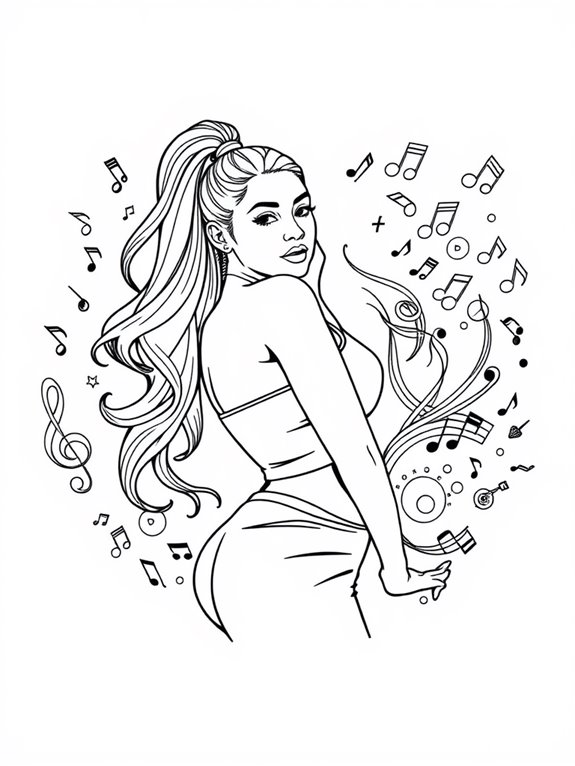 ariana grande coloring activity