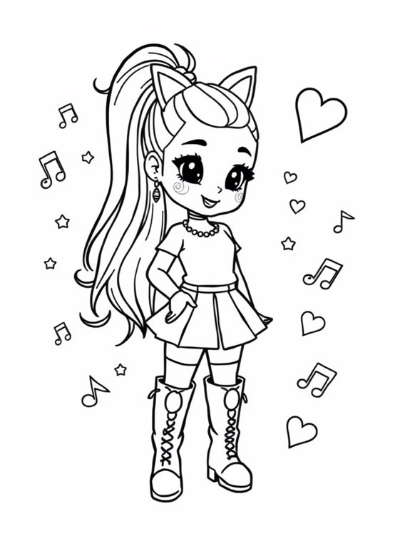 ariana grande coloring page