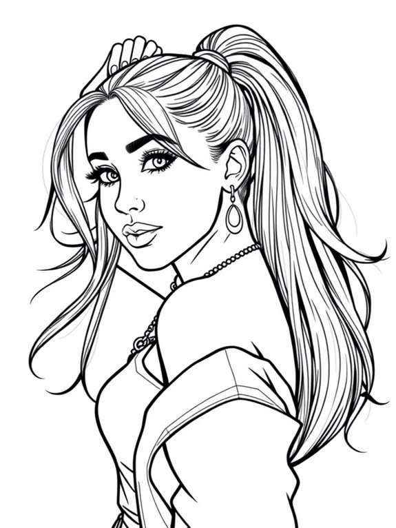 ariana grande coloring page