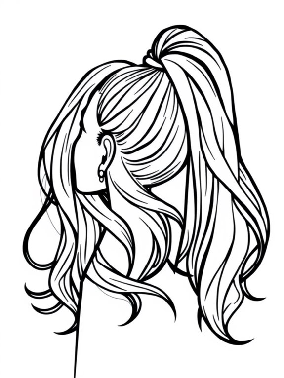 ariana grande hair coloring page