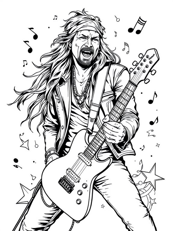 axl rose coloring activity