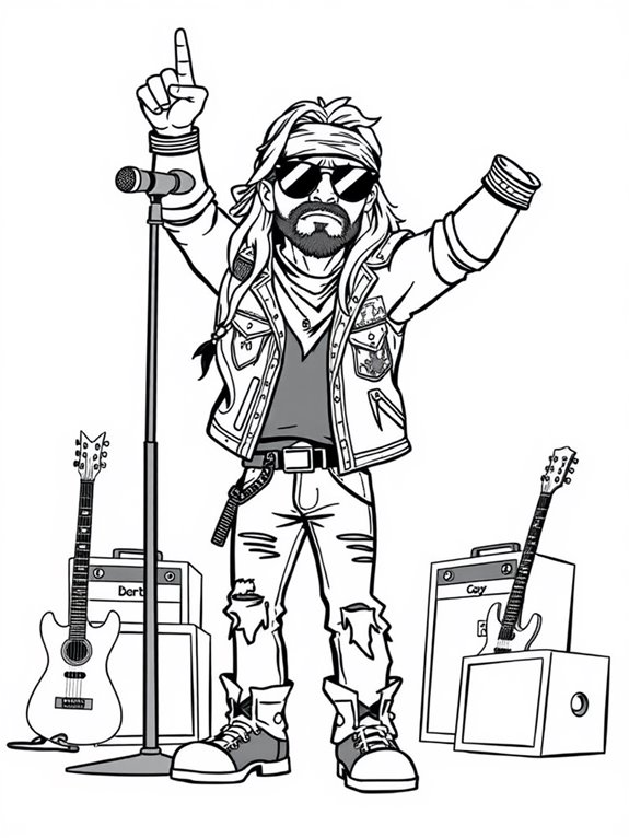 axl rose coloring page