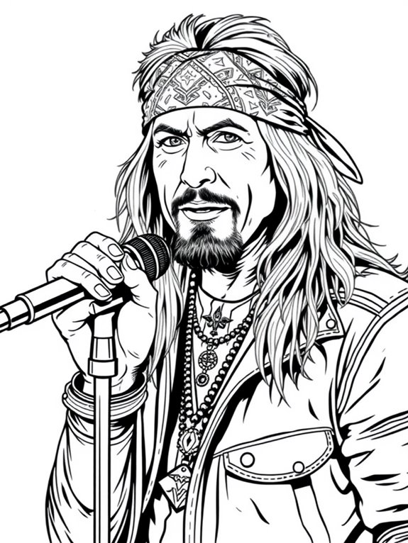 axl rose coloring page