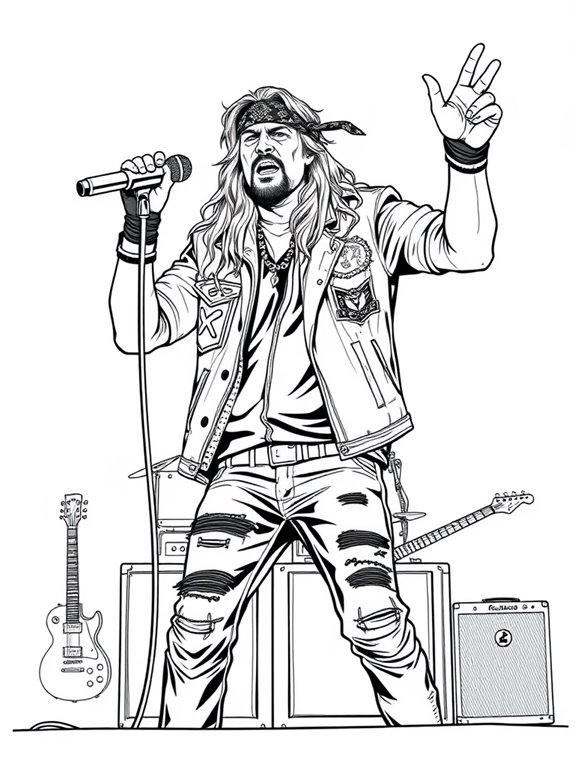 axl rose coloring page