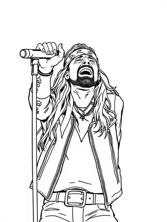 axl rose coloring page