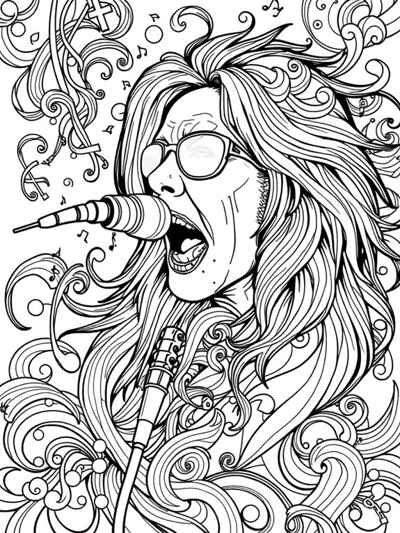 axl rose coloring page design