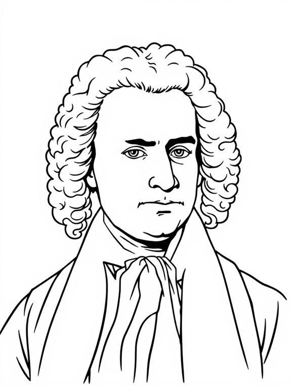 bach coloring page design