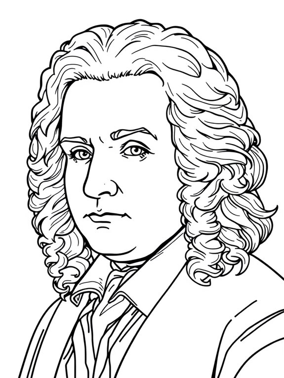 bach portrait coloring page