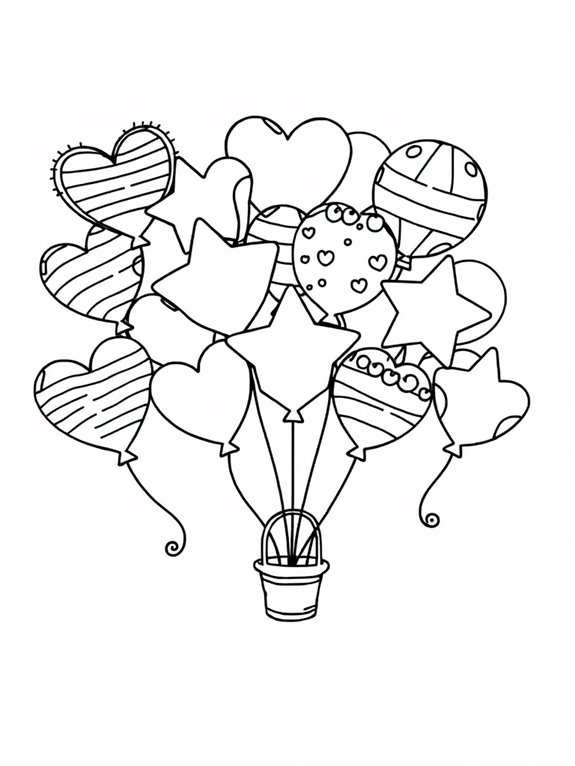 balloon themed coloring activity