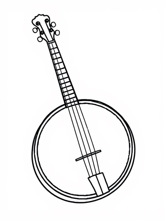 banjo coloring page design