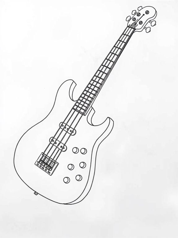 bass guitar coloring activity