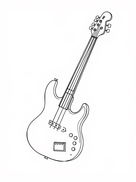 bass guitar coloring page