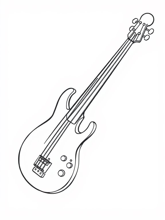 bass guitar coloring page