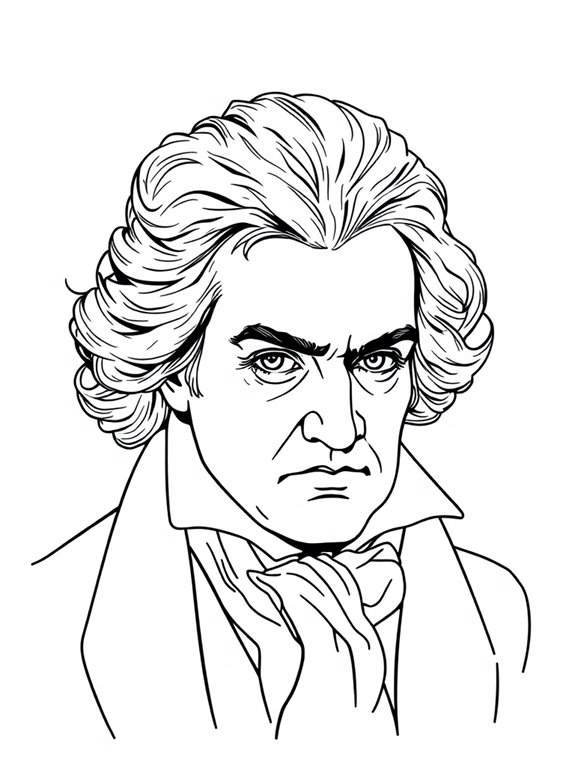 beethoven coloring page design