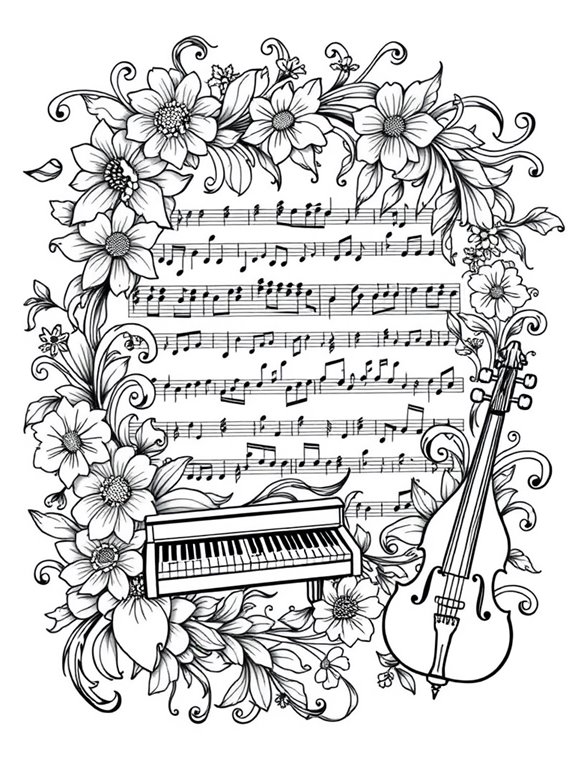 beethoven sheet music coloring