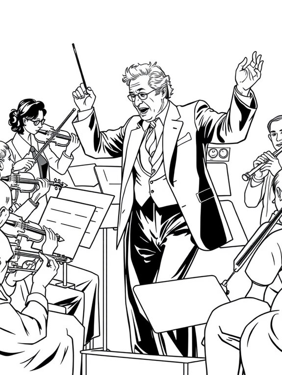 bernstein conducting orchestra illustration