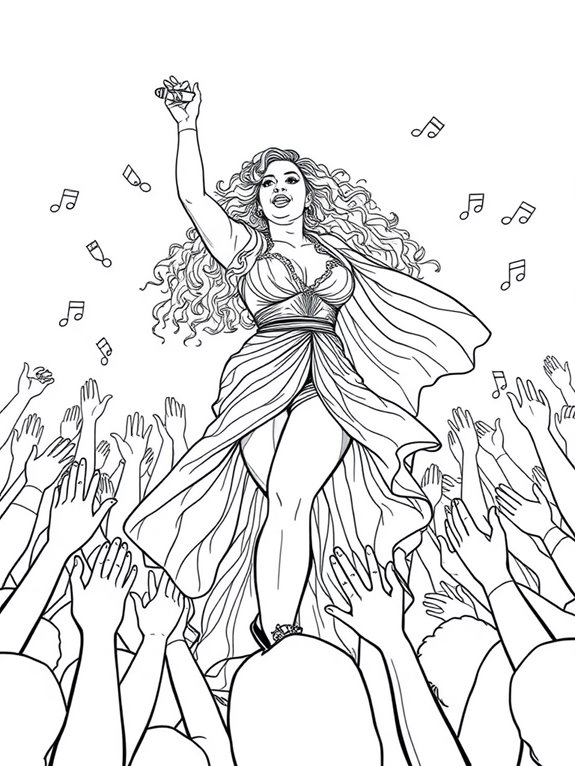 beyonc concert coloring page