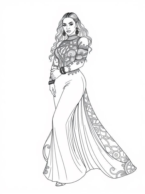 beyonc fashion coloring page