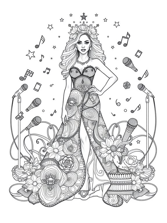 beyonc themed coloring page