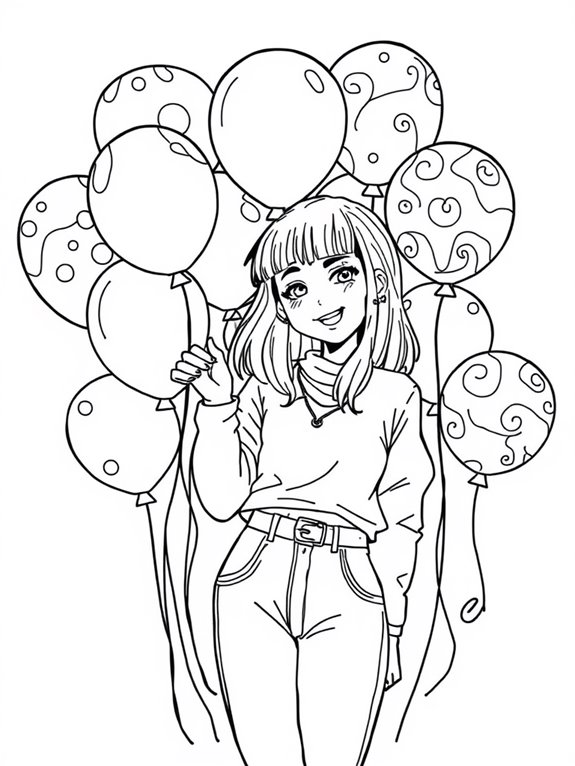 billie eilish balloon coloring page