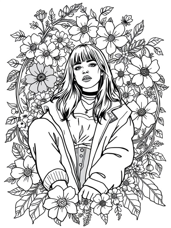 billie eilish coloring page