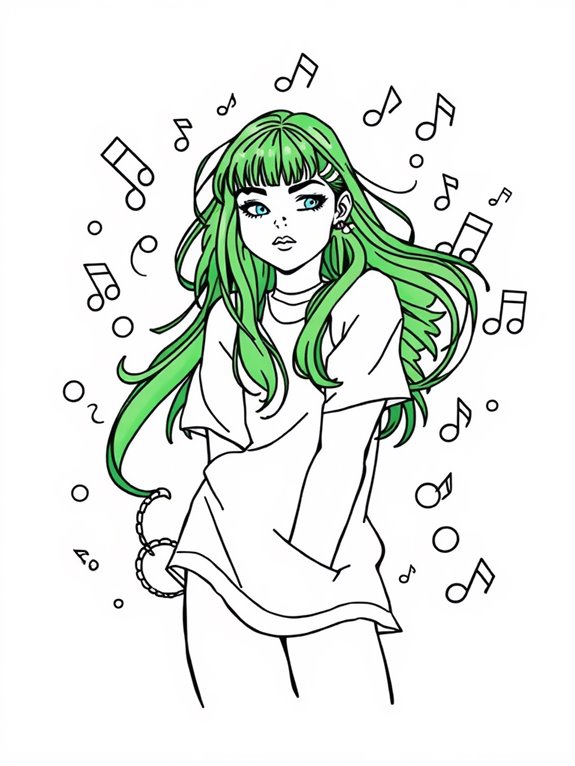 billie eilish coloring page