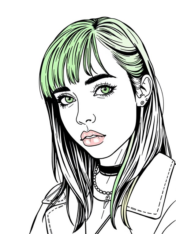 billie eilish coloring page