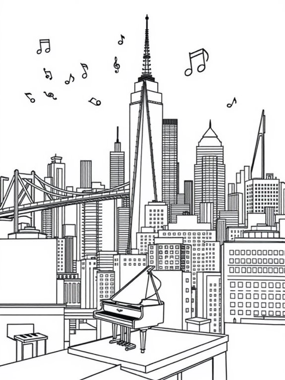 billy joel skyline coloring